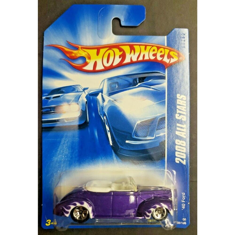 2008 Hot Wheels #69 1940 Ford All Stars Purple w/ Flames HW12‎